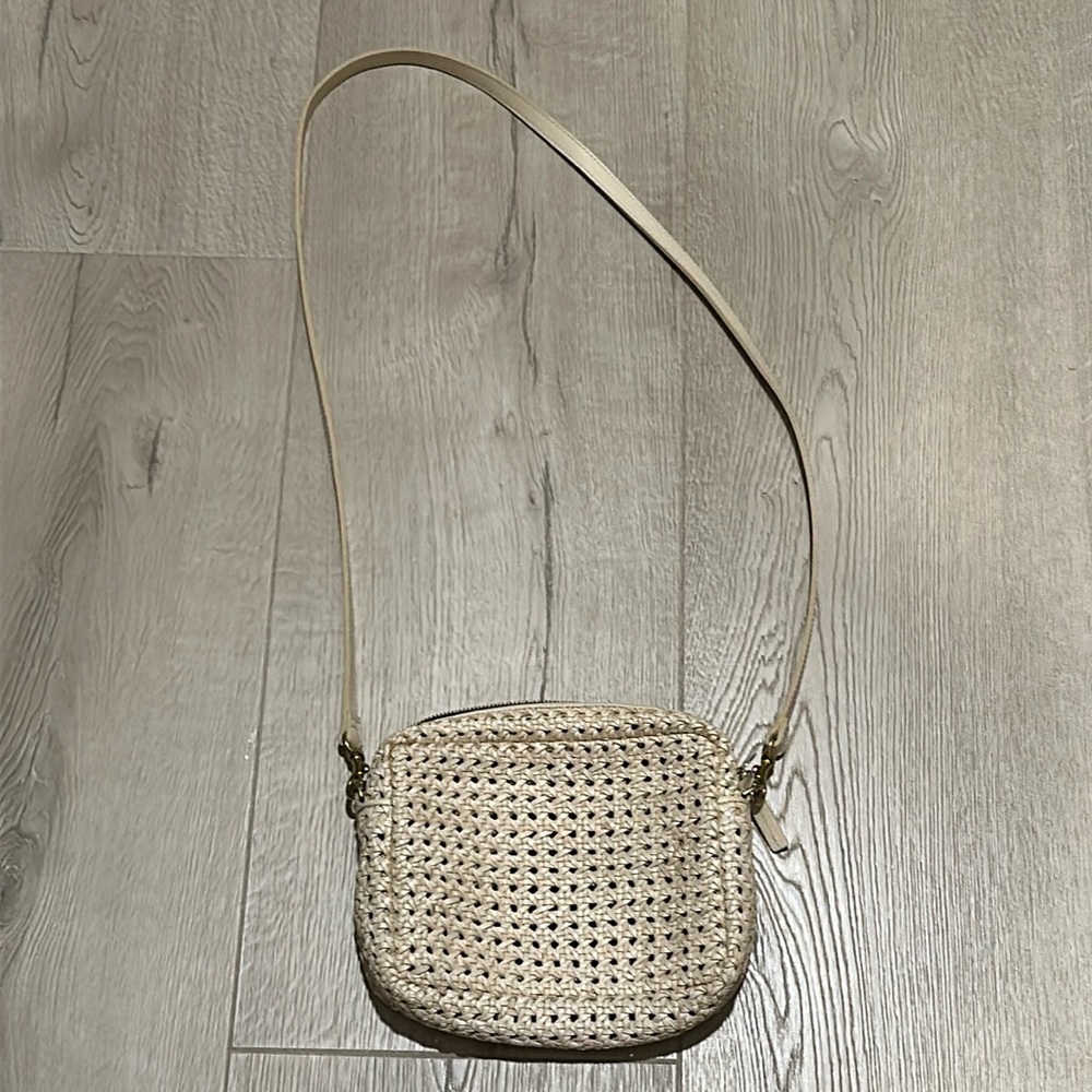 Clare V. Midi Sac Cream Rattan crossbody purse
